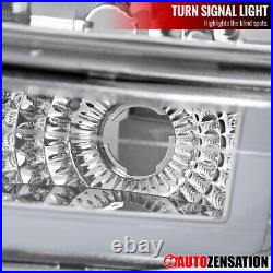 Fit 1999-2002 Chevy Silverado 00-06 Suburban LED Bar Headlights+Bumper Signal