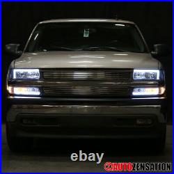 Fit 1999-2002 Silverado 00-06 Tahoe Suburban LED Bar Headlights+Bumper Signal