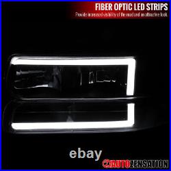 Fit 1999-2002 Silverado 2000-2006 Tahoe Suburban LED Bar Black Headlights+Bumper