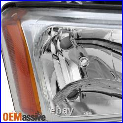 Fit 2003-2006 Chevy Silverado Avalanche Headlights + LED DRL Bumper Signal Light