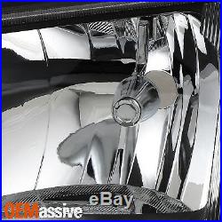 Fit 2003-2006 Silverado Avalanche Black Headlights + Bumper Signal Lights LH+RH