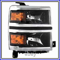 Fit 2014-2015 Chevy Silverado 1500 Headlights Headlamps L+R Replacement 14-15