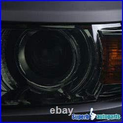 Fit 2014-2015 Chevy Silverado 1500 Smoke Projector Headlights Turn Signal Lamps