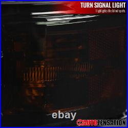 Fit 2014-2015 Chevy Silverado 1500 Smoke Projector Headlights+Turn Signal Lamps