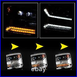Fit 2016-2019 Chevy Silverado Dual Projector Full LED DRL Sequential Headlight