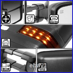 Fit 99-02 Chevy Silverado GMC Sierra Power Heated+LED Turn Signal Towing Mirror