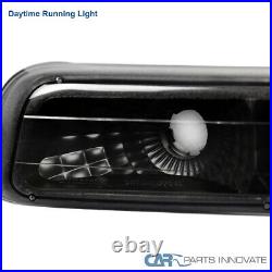 Fit 99-02 Silverado 00-06 Tahoe Suburban LED Black Projector Headlights+Bumper