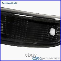 Fit 99-02 Silverado 00-06 Tahoe Suburban LED Black Projector Headlights+Bumper