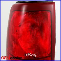 Fit 99-02 Silverado 99-03 Sierra Red Clear Tail Lights Brake Lamps Replacement
