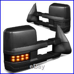 Fit 99-02 Silverado Sierra Pair Powered+Heated+LED Turn Signal Tow Towing Mirror