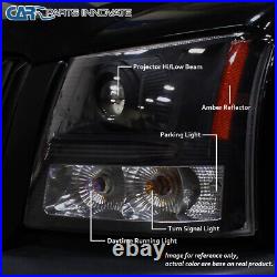 Fit Chevy 03-07 Silverado Avalanche 2in1 Smoke Projector Headlights Bumper Lamps
