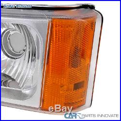 Fit Chevy 03-07 Silverado Avalanche Clear Halo Projector Headlights+Bumper Lamps