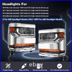 Fit For 2016-2018 Chevy Silverado 1500 HID/Xenon LED DRL Projector Headlight