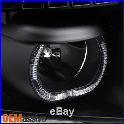 Fit GAZE 07-13 Silverado Halo Projector LED Black Headlights + 6K HID