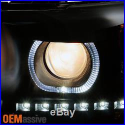 Fit GAZE 07-13 Silverado Halo Projector LED Black Smoke Headlights + 8K HID