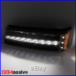 Fits 03-06 Chevy Silverado Avalanche LED Bumper Lights Turn Signal Lamps Black