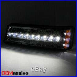 Fits 03-06 Chevy Silverado Avalanche LED Bumper Lights Turn Signal Lamps Smoke