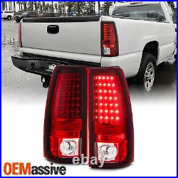 Fits 03-06 Chevy Silverado Sierra Pickup Truck Red Clear LED Tail Lights Lamp