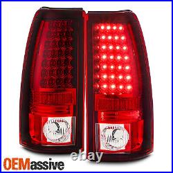 Fits 03-06 Chevy Silverado Sierra Pickup Truck Red Clear LED Tail Lights Lamp