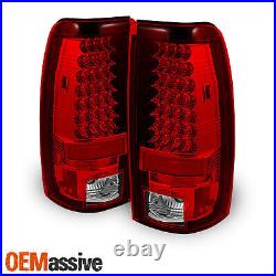 Fits 03-06 Silverado Sierra 1500 2500HD 3500 Red Clear LED Tail Lights+3rd Brake