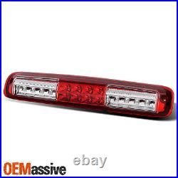 Fits 03-06 Silverado Sierra 1500 2500HD 3500 Red Clear LED Tail Lights+3rd Brake