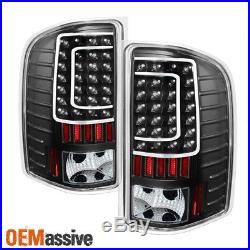 Fits 07-13 Silverado 1500 2500 3500 Pickup Black LED Tail Lights Brake Lamps