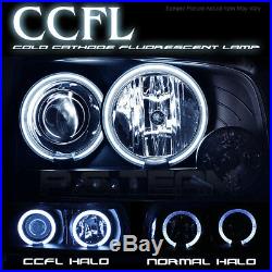Fits 07-14 Silverado Pickup Dual CCFL Halo Projector LED Headlights Lamp Pair