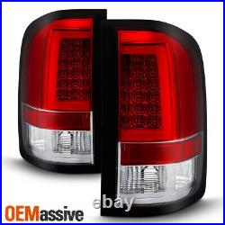 Fits 2007-14 Chervy Silverado + 2007-14 GMC Sierra Red Clear LED DRL Tail Lights