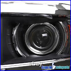 Fits 2014-2015 Chevy Silverado 1500 Projector Headlights Turn Signal Lamps Black