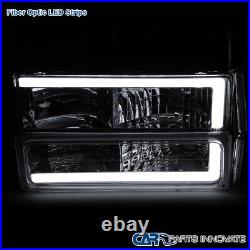 Fits 94-98 Chevy C10 C/K Tahoe Suburban Smoke Headlights+Corner+Bumper Light LED