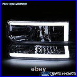 Fits 99-02 Silverado 00-06 Suburban Headlights+Bumper Signal Lamps withLED Bar 4PC