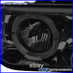 Fits 99-02 Silverado 00-06 Tahoe Smoke LED Halo Projector Headlights+Bumper Lamp