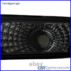 Fits 99-02 Silverado 00-06 Tahoe Smoke LED Halo Projector Headlights+Bumper Lamp