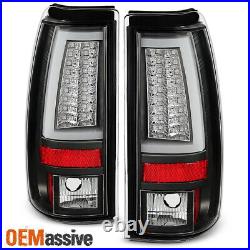 Fits 99-02 Silverado Sierra 1500 2500 HD 2001-03 3500 Black Tube LED Tail Lights