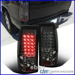 Fits 99-02 Silverado Sierra Fleetside Smoke LED Tail Lights Tinted Brake Lamps