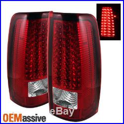 Fits 99-02 Silverado Sierra Pickup Red Clear LED Tail Lights Lamps Left+Right