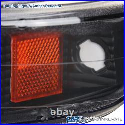 Fits Black 99-02 Silverado 00-06 Tahoe Suburban LED Bar Headlights+Bumper Lamps