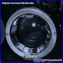 Fits Chevy 07-14 Silverado 1500 2500 3500 Black LED Halo Projector Headlights