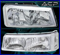 For 03-06 Chevy Silverado Avalanche Front Driving Chrome Headlight Signal Pair