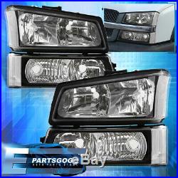 For 03-06 Chevy Silverado Black Replacement Head Lights + Signal Bumper Lamps