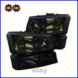 For 03-06 Chevy Silverado Truck 1500 HD 2500 Headlights+Turn Signal Smoked Clear