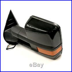 For 03-06 Silverado Painted Black Tow Power+Heated+Amber LED Turn Signal Mirrors