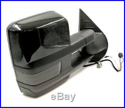 For 03-06 Silverado Painted Black Tow Power+Heated+Smoke LED Turn Signal Mirrors