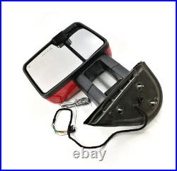 For 03-06 Silverado Painted Red Tow Mirror Power+Heated+Amber LED Turn Signal