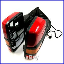 For 03-06 Silverado Painted Red Tow Power+Heated+Amber LED Turn Signal Mirrors