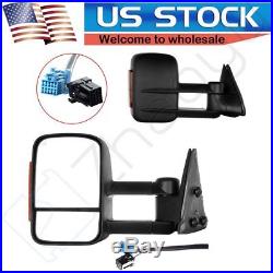 For 03-07 Chevy GMC Side Mirror Power Heated Led Turn Signal Towing Mirrors Pair