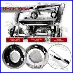 For 03-07 Chevy Silverado/02-06 Avalanche LED DRL Black Headlights+Bumper Lamps
