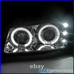 For 03-07 Chevy Silverado Avalanche Dual Halo Projector Headlights+Bumper Lamps