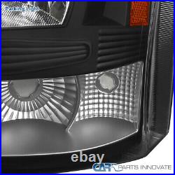 For 03-07 Silverado Avalanche 2in1 Style Black Headlights Bumper Lamp Left+Right
