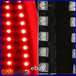 For 04-06 Silverado 1500/1500HD/2500/2500HD/3500 C-Tube LED Black TailLight Pair
